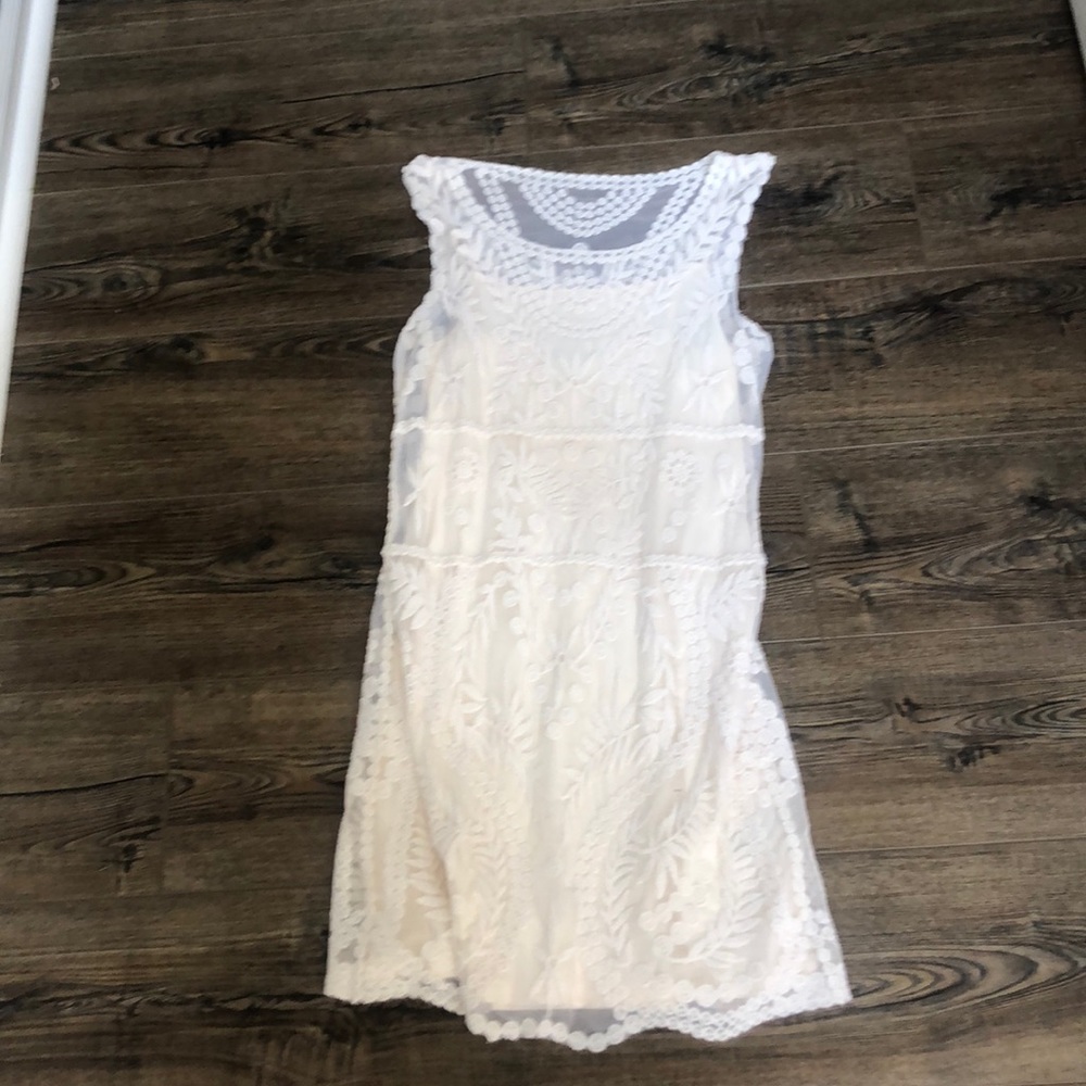 Express cream lace dress
